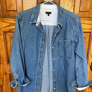 Theory denim button down shirt